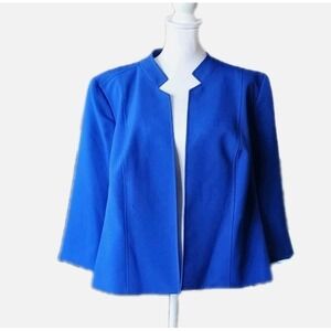 Jones Studio Blazer Jacket Womens 18W Open Royal Blue Casual Office Career Chic
